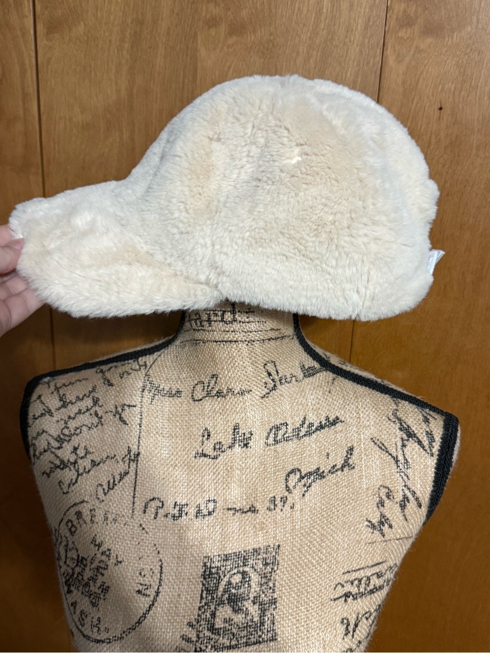 Wyeth Plush Cream Faux Fur Cap